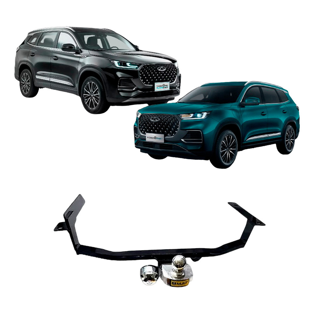 Engate Fixo Reboque Mult Chery Tiggo 8 TXS Max Drive 2021-2025 Proteção Traseira em Aço com Tração de 500kg em Oferta na Shopee