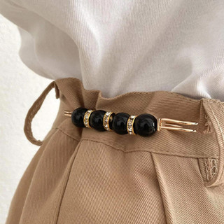 Conjunto De Treinador De Cintura De 2 Peças Ajustável Pérola Decoração Antiderrapante Clipe Cincher Para Mulheres em Oferta na Shopee