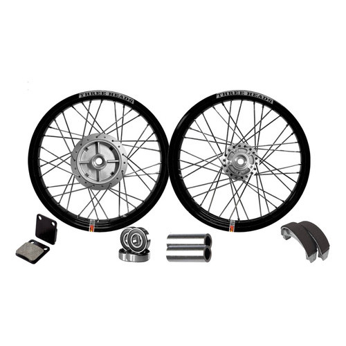Kit De Roda Three Heads Preto Titan 150 Fan Start Disco 4mm