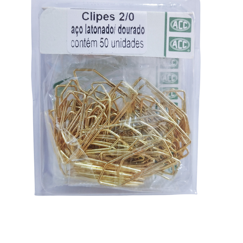 Clips Dourado nº 2/0 c/50 unidades ACC