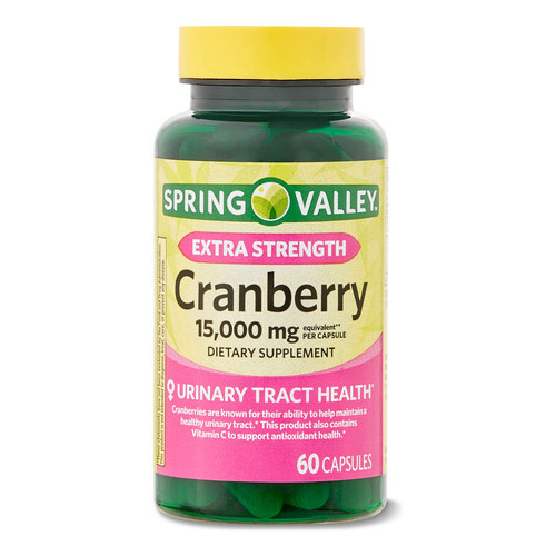Cranberry 15.000 mcg Spring Valley 60 Capsulas Original Lacrado Importado Estados Unidos Nf