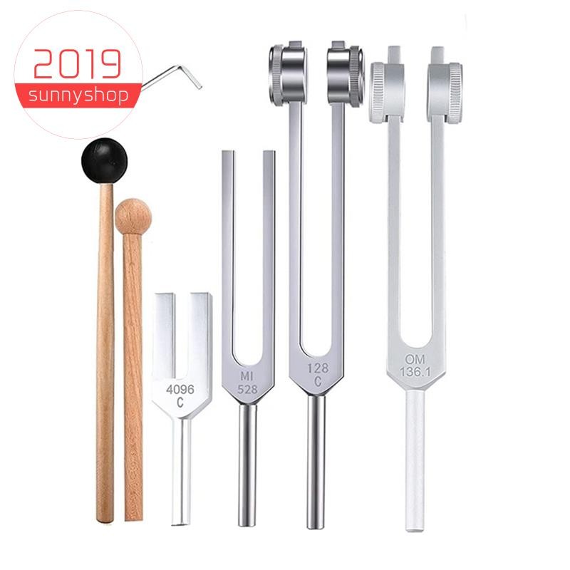 Conjunto De Diapasão De 4 Unidades (128 Hz , 136.1 MI 528 , 4096) , Para Cura De Chakra , Terapia Sonora , Alívio Do Est