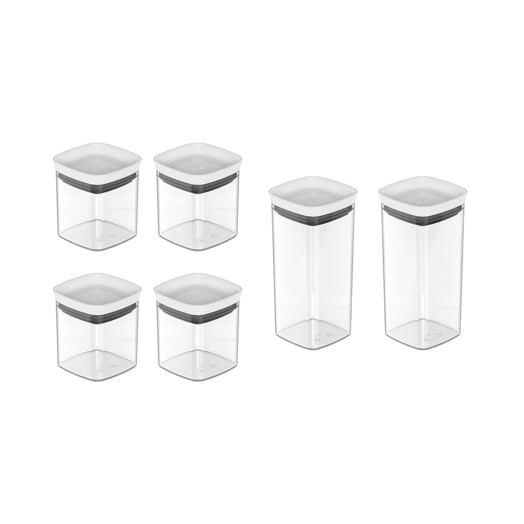Kit de potes herméticos modular Ou 6un - Linha Block - Branco - Home & Living