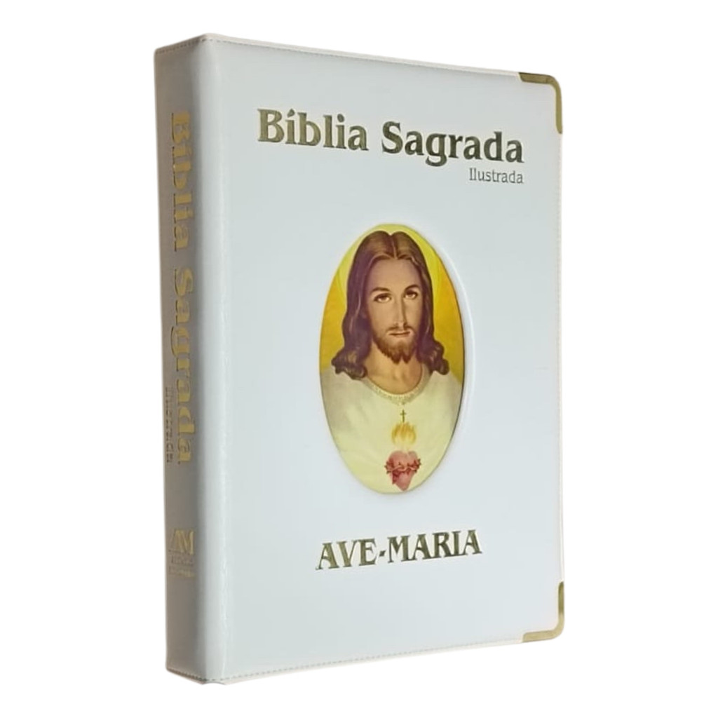 Bíblia Sagrada Ave Maria Ilustrada Luxo Catolica Presente Casamento Altar Sagrado Coração Jesus