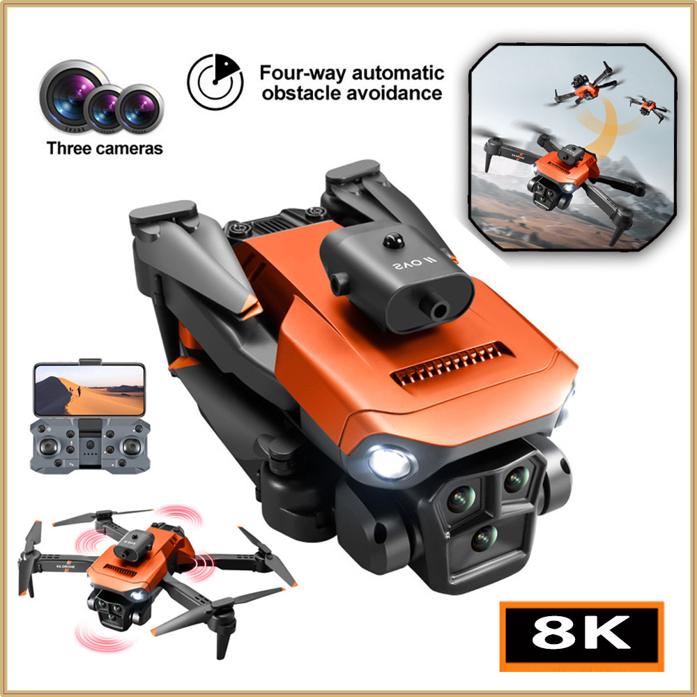 Drone Profissional 8K Com 3 Câmeras Fotografia Aérea Quadricóptero 2.4G Wifi 1800mah