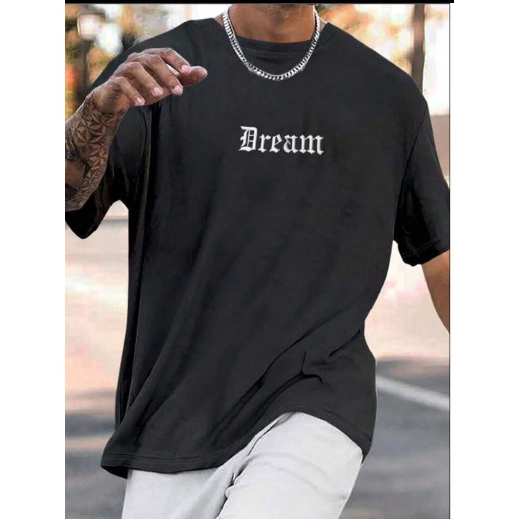 Camiseta Básica Oversized Streetwear Masculina Estampada Dream Camiseta 100% Algodão Treino Musculação CONFORTAVEL