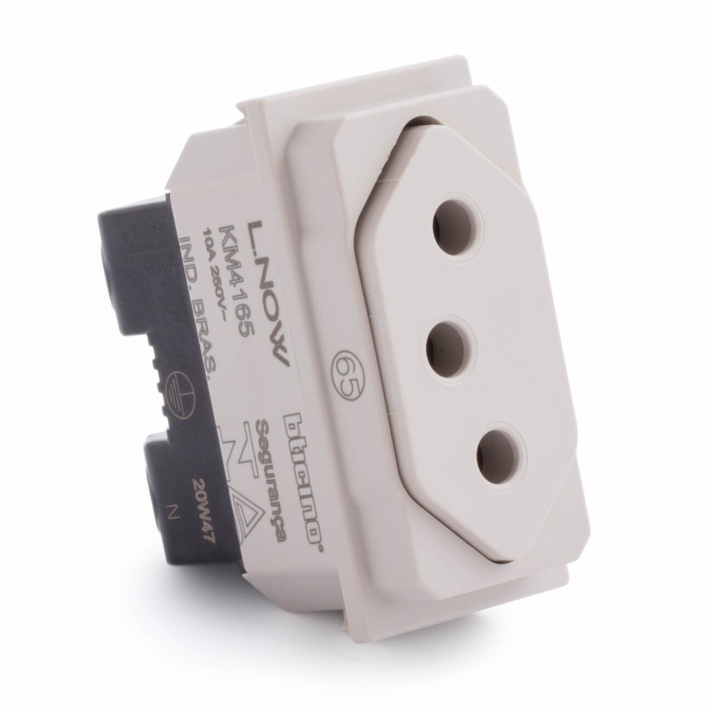 Módulo Tomada 10A Bivolt 2P+T Antichoque M4165 Thesi Up Bticino Legrand