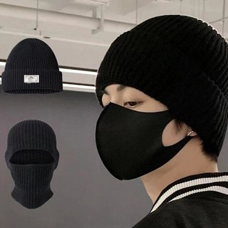 Quente 2 Em 1 Gorros Masculinos Chapéu De Malha Balaclava Para Atividades Ao Ar Livre Proteção Completa À Prova De Frio 