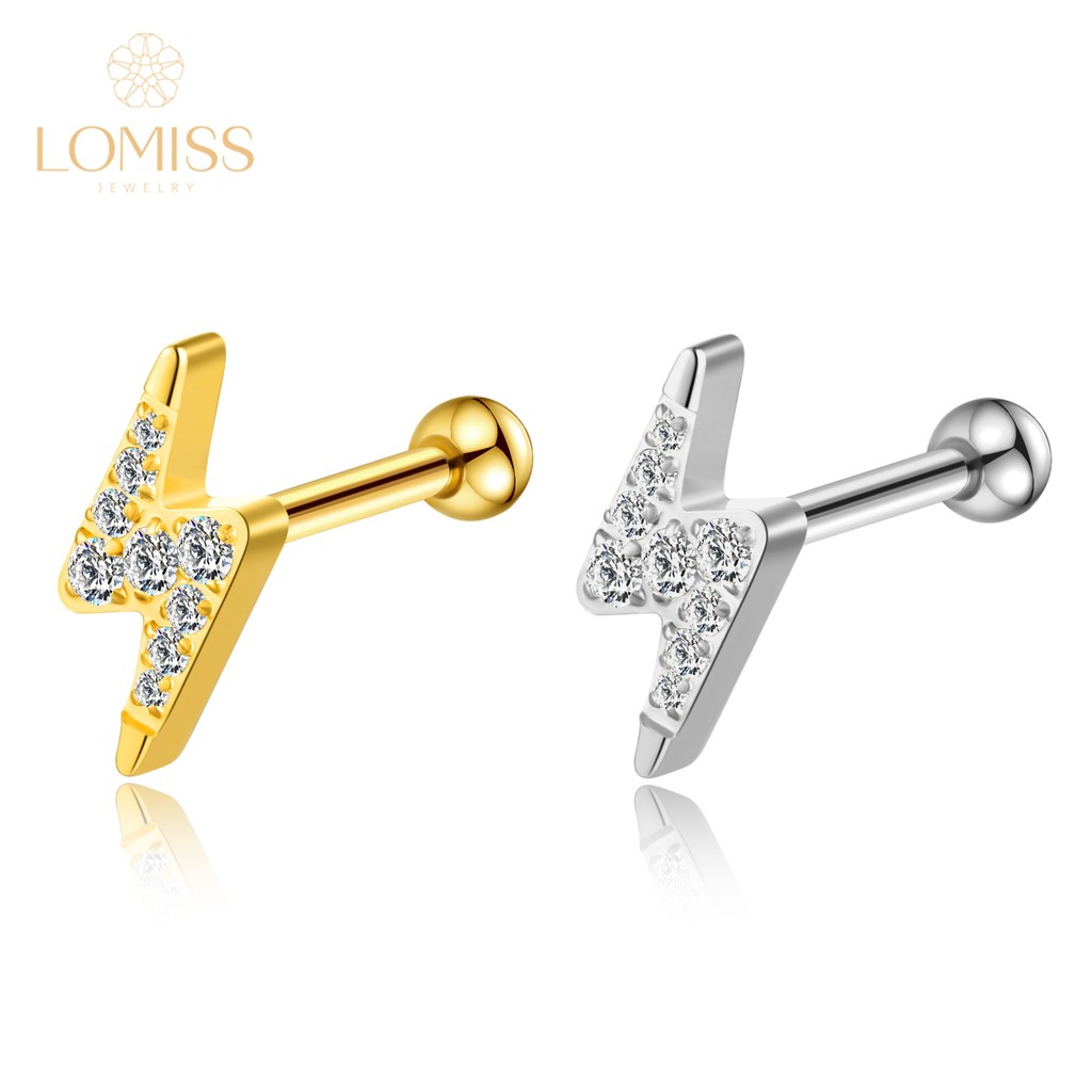 Lomiss Piercing Helix Flat Conch Tragus Barbell Cobre Raio Zircônia