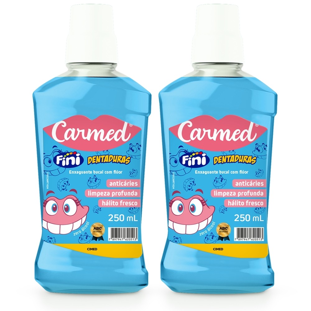 Kit 2 und Enxaguante Bucal Carmed Dentadura 250ml - Health
