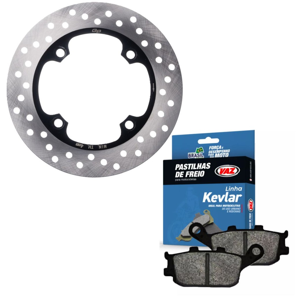 Disco de Freio Traseiro Cb 300r Abs 2009-2015 + Pastilhas Vaz (Kevlar) em Oferta na Shopee