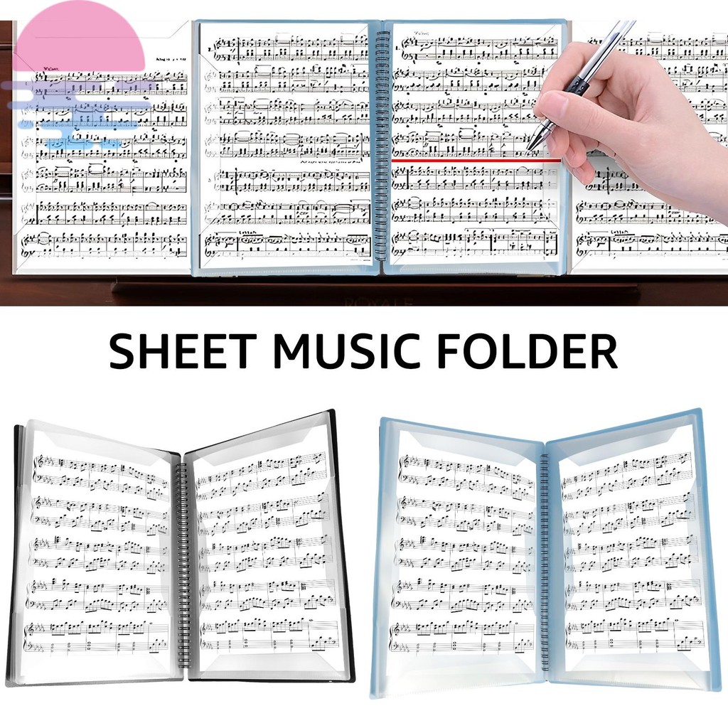 Pasta De Partituras 4 Páginas Expandir Piano Fichário Elegante Organizador De Música Em Espiral Tamanho A4 Coro Gravável