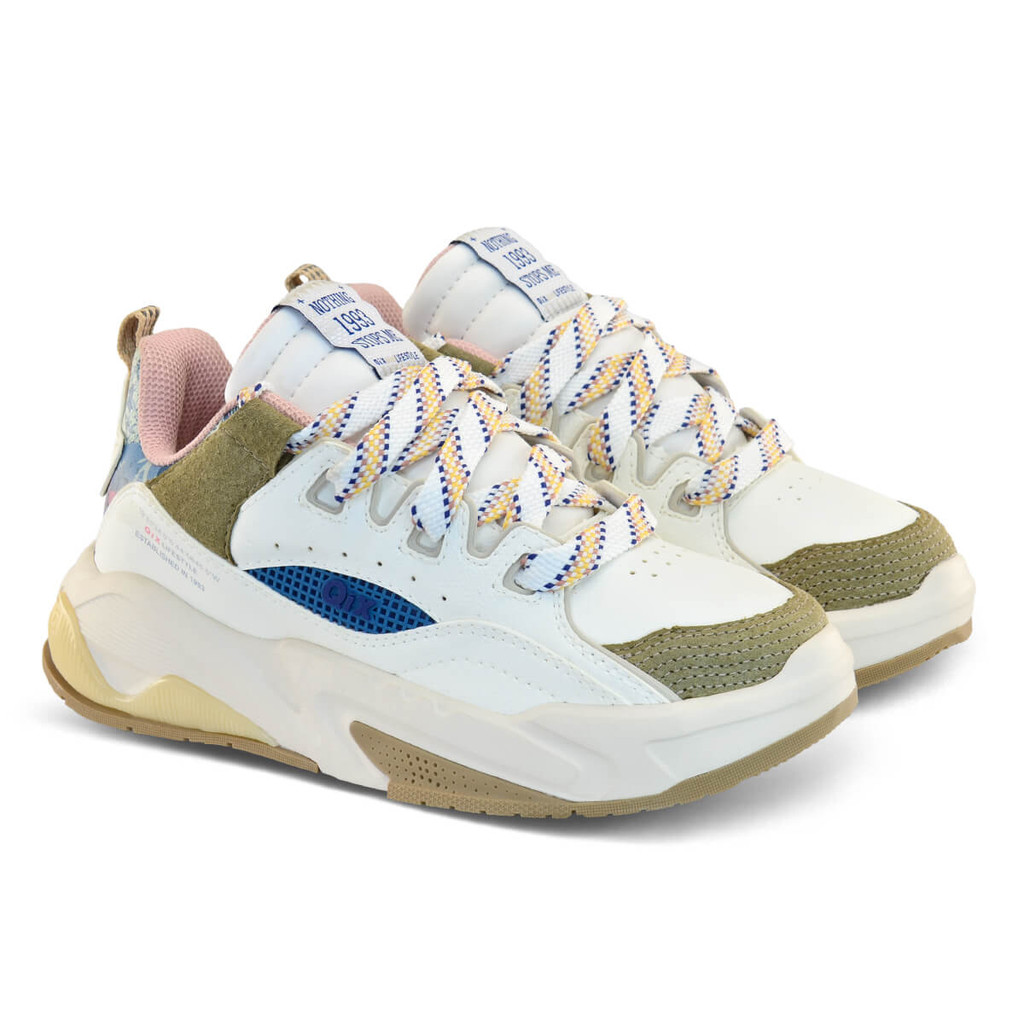 Imagem Tênis QIX Missy Feat Urban Original Macio Bege e Rosê Feminino Confortavel Bonito Casual