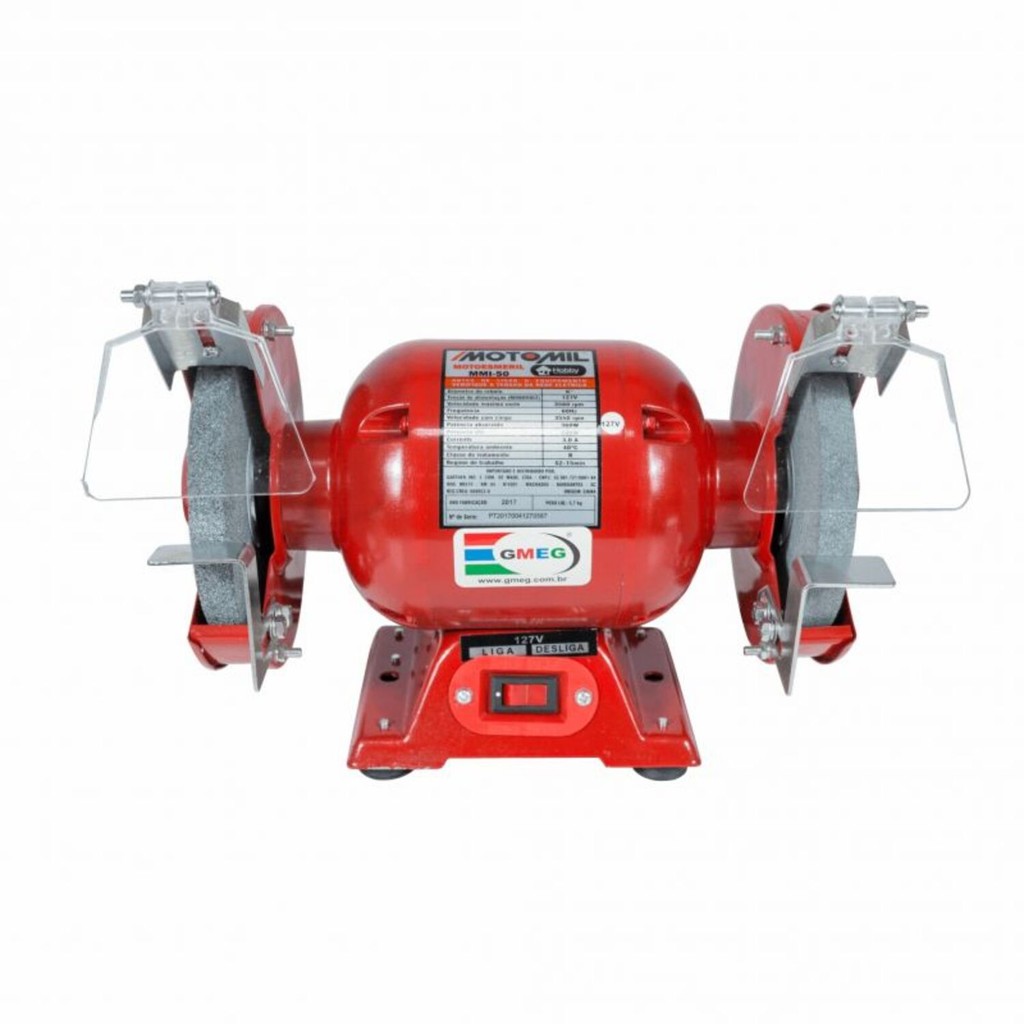 Motoesmeril Monofásico Potência Absorvida 360W 110V 60Hz Para Afiar e Desbastar MMI-50 - Motomil