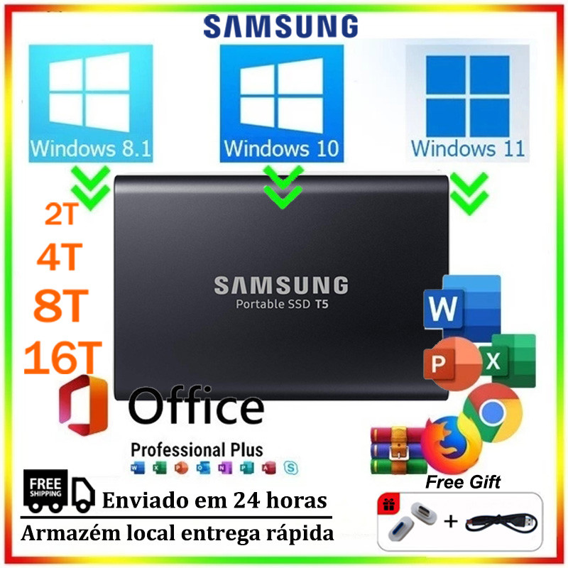 Samsung T5 SSD 1TB -16 TB Hd Externo SSD De Estado Sólido Disco Rígido Externo Portátil Para Computadores Desktop