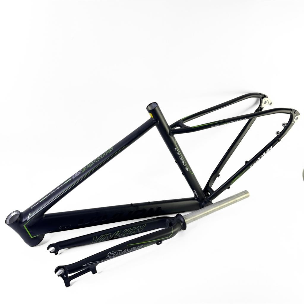 Quadro 470 mm Garfo Space Pro Vivuan Aro 700 Preto Verde