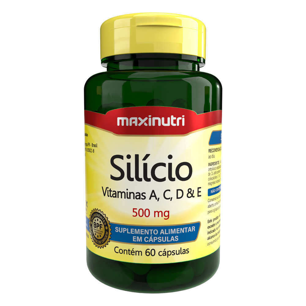 Silício + Vitaminas A-C-D-E 100mg 60 Cápsulas Maxinutri