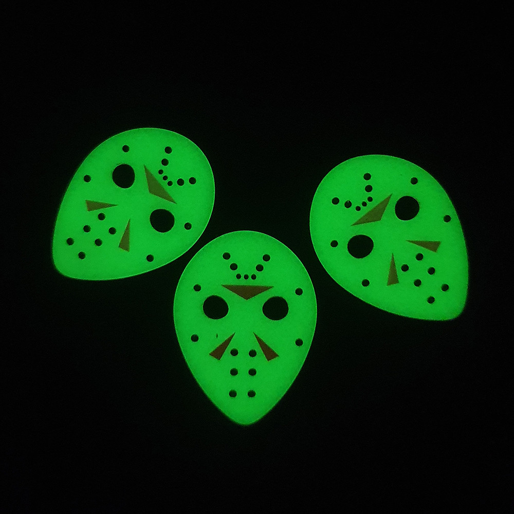 6 Palhetas Personalizadas Máscara do Jason 6a. feira 13  Brilha no escuro Medida 0.71mm para Guitarra, Violão e Ukulele