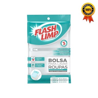 Bolsa Para Lavar Sutias Roupa Delicada Kit 3 Unidades Flash Limp LAV7696 em Oferta na Shopee