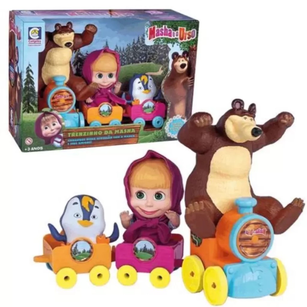 Brinquedo Trenzinho Masha e o Urso Infantil +3 Anos Cotiplás 2403