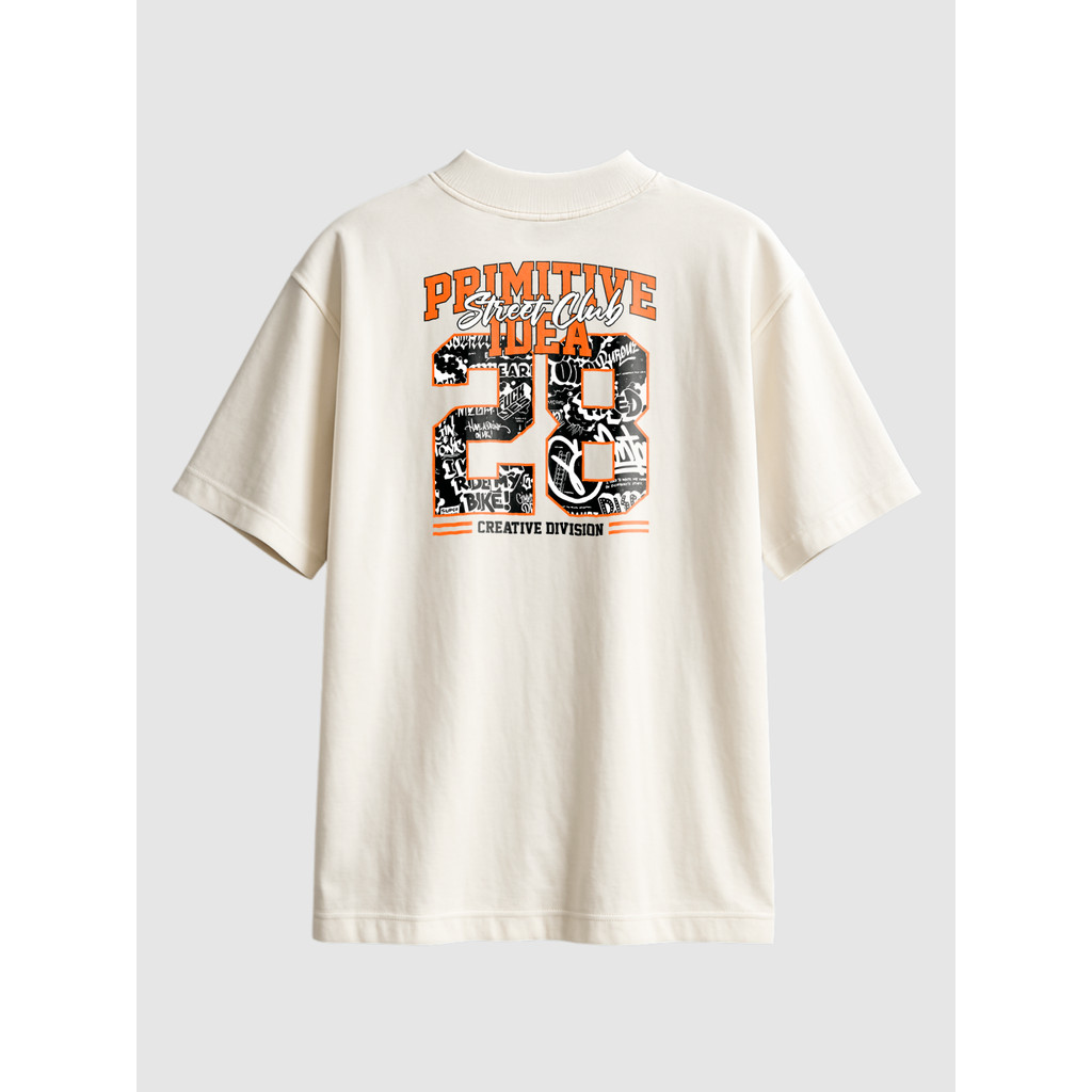 Camiseta Camisa Oversized Gola Redonda Masculino Unissex Estilo Urbano Streetwear Estampa Primitive Idea Street Clube