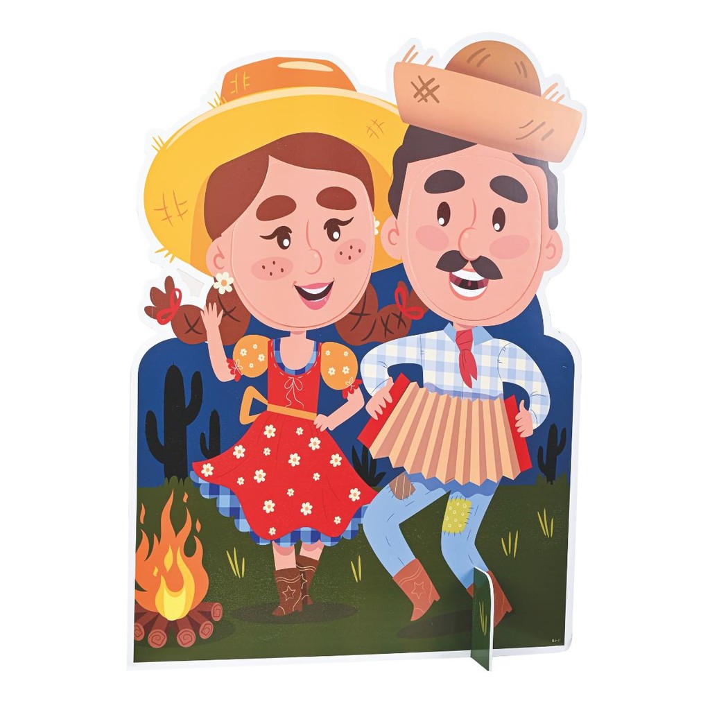 Decoração de Festa Junina Display Casal Junino  Foto 76x57cm