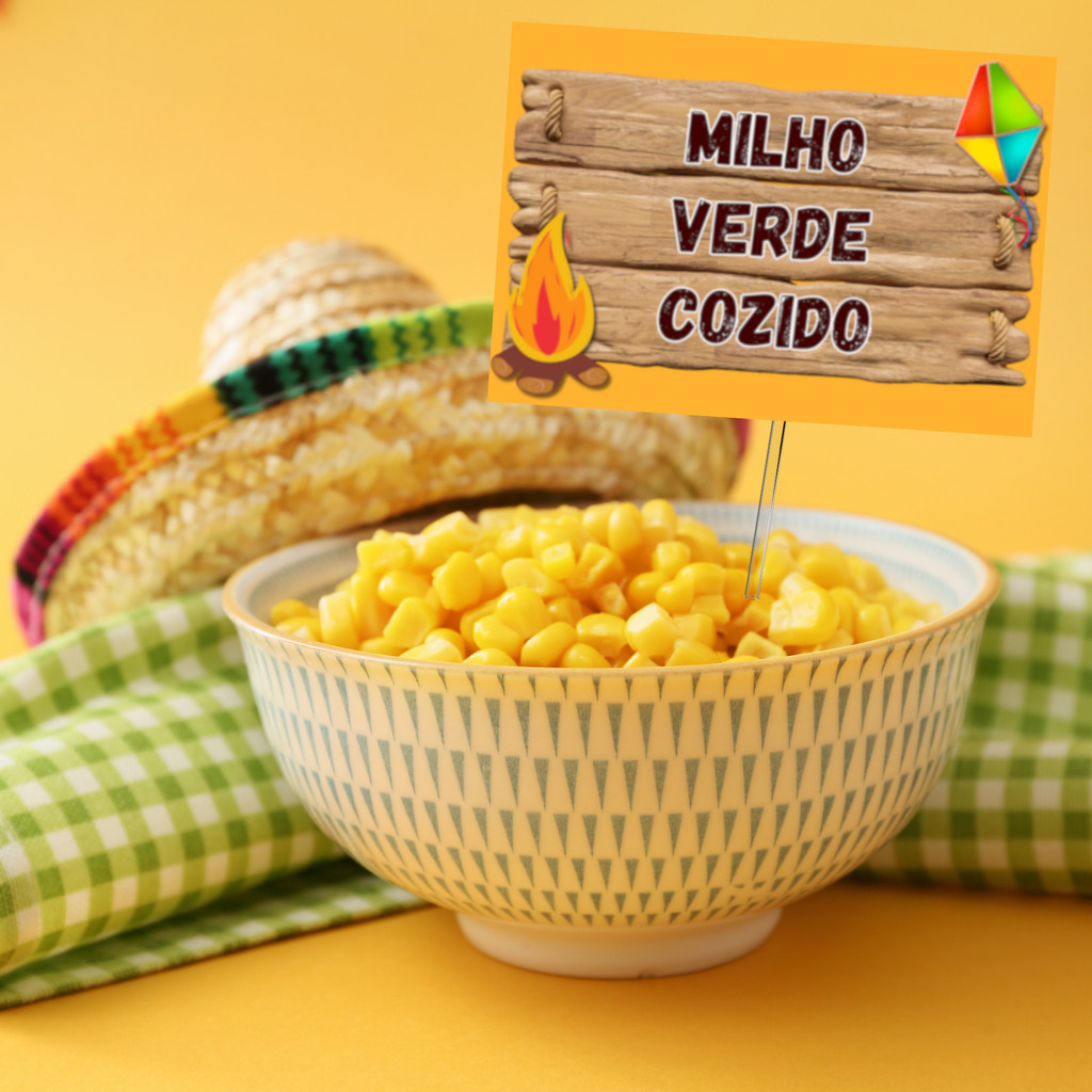 45 Placas com Palito Nome Comida Bebida Festa Junina