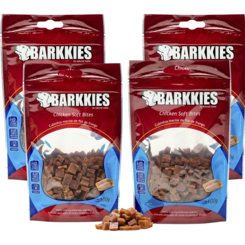 4 Pesticos Barkkies Chiken Soft Bites Cachorro 100g