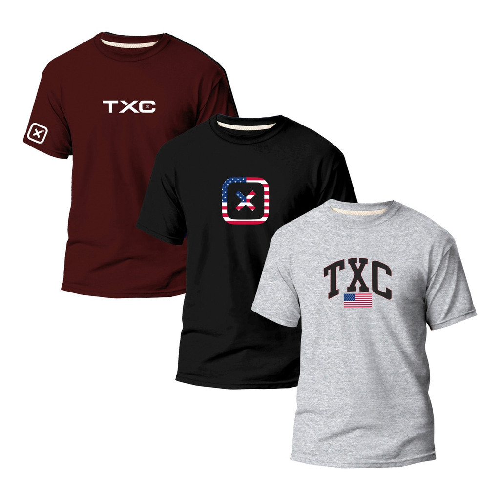 Kit 3 Camisas Txc Masculina Camiseta Unisex Variáveis Country Rodeio Texas