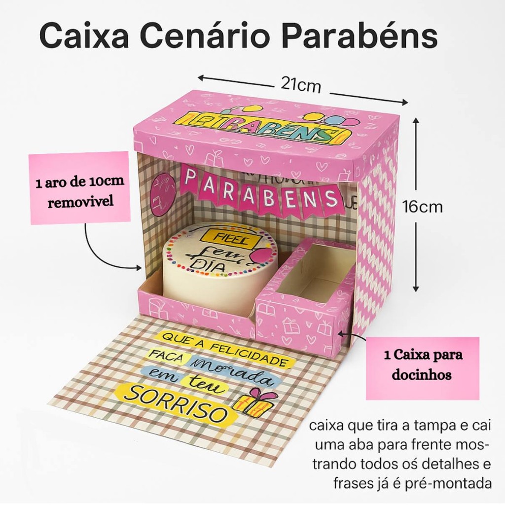 Caixa Cenário Parabéns Surpresa Lembrancinha Festa Aniversário Presente Criativo Decorativa 1Unidade em Oferta na Shopee