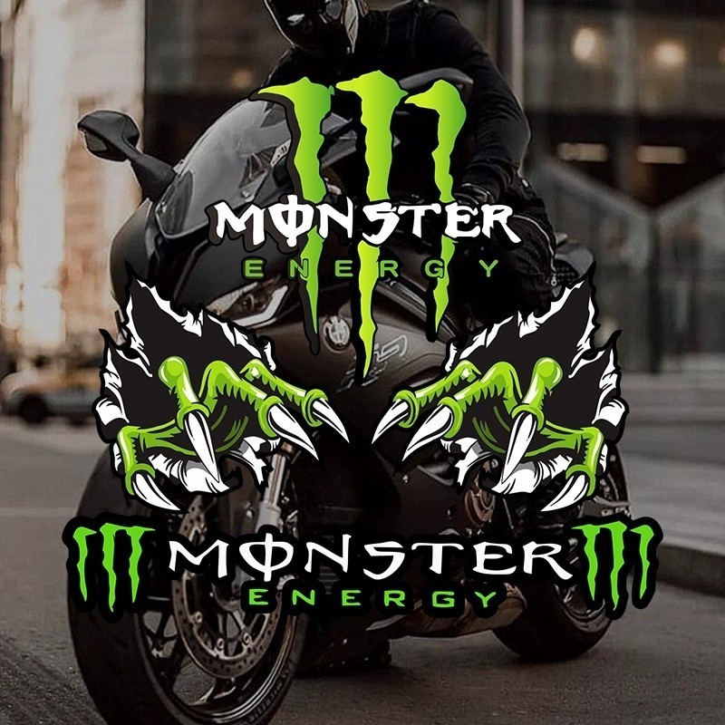 Adesivo Monster para Moto Off-Road | Impermeável e Personalizado | Decoração para Capacete Ghost Claw e Moto Elétrica