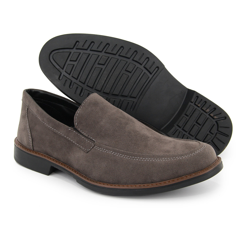Sapato Casual Masculino Oxford Camurça Cinza Conforto