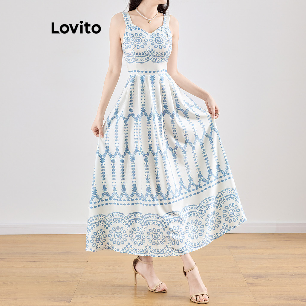 (Trendy) Lovito Vestido Boho Com Estampa Tribal Vestido De Verão/Primavera Para Mulheres L120ED529 - Women Clothes