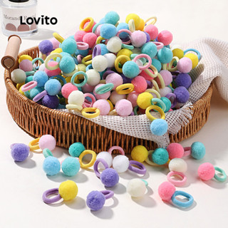 Lovito Laços De Cabelo Fofos E Lisos Com Pom Para Bebês E Crianças LCS099076 em Oferta na Shopee