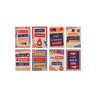 Cartaz Decorativo De Festa Junina Xadrez - 25x35cm - 8 unidades - Cromus - Rizzo em Oferta na Shopee