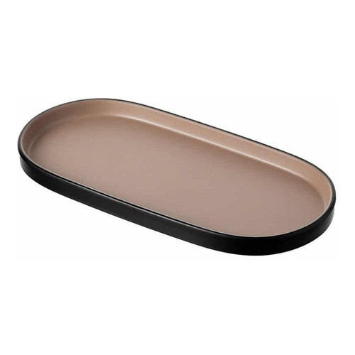 Prato Oval 26 X 13cm - Dual Color Nude Cor Bege