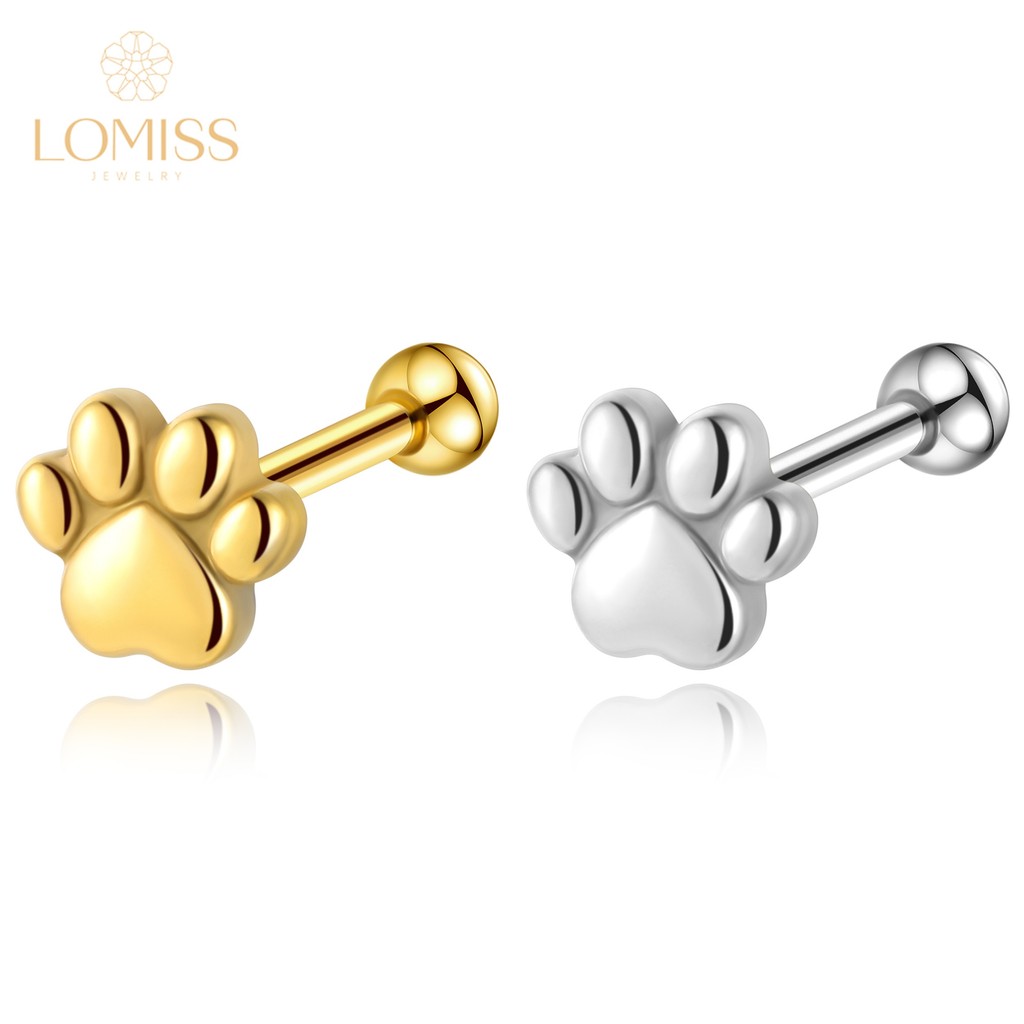 Lomiss Piercing Helix Flat Conch Tragus Barbell Aço Cirúrgico Patinha