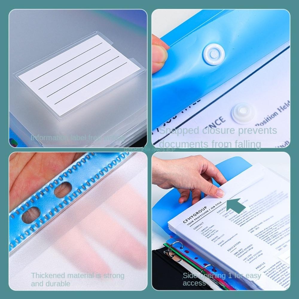 BLING 6 Pastas De Pasta Dos Pces , Bolso Da Envelopes , A4 11 Furos Plástico Perfurado Bolsos Escritório