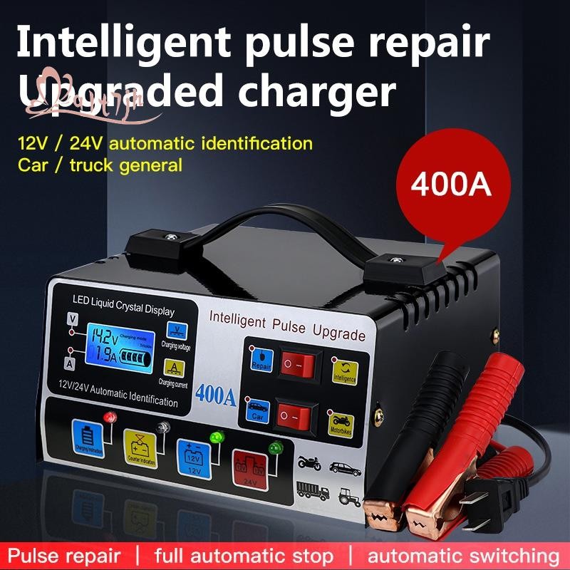Carregador De Carro Para Reparo De Pulso Inteligente De Alta Frequência Totalmente Automático 12V24V 220W Bateria Plugue
