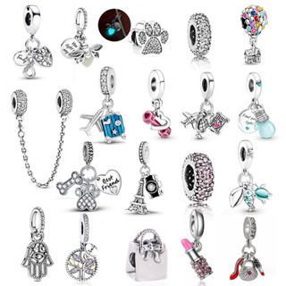 Charme Berloque Prata 925 Pingente Aço Inoxidável Contas DIY Bela Jóias Moda Pulseira Colar Acessórios em Oferta na Shopee