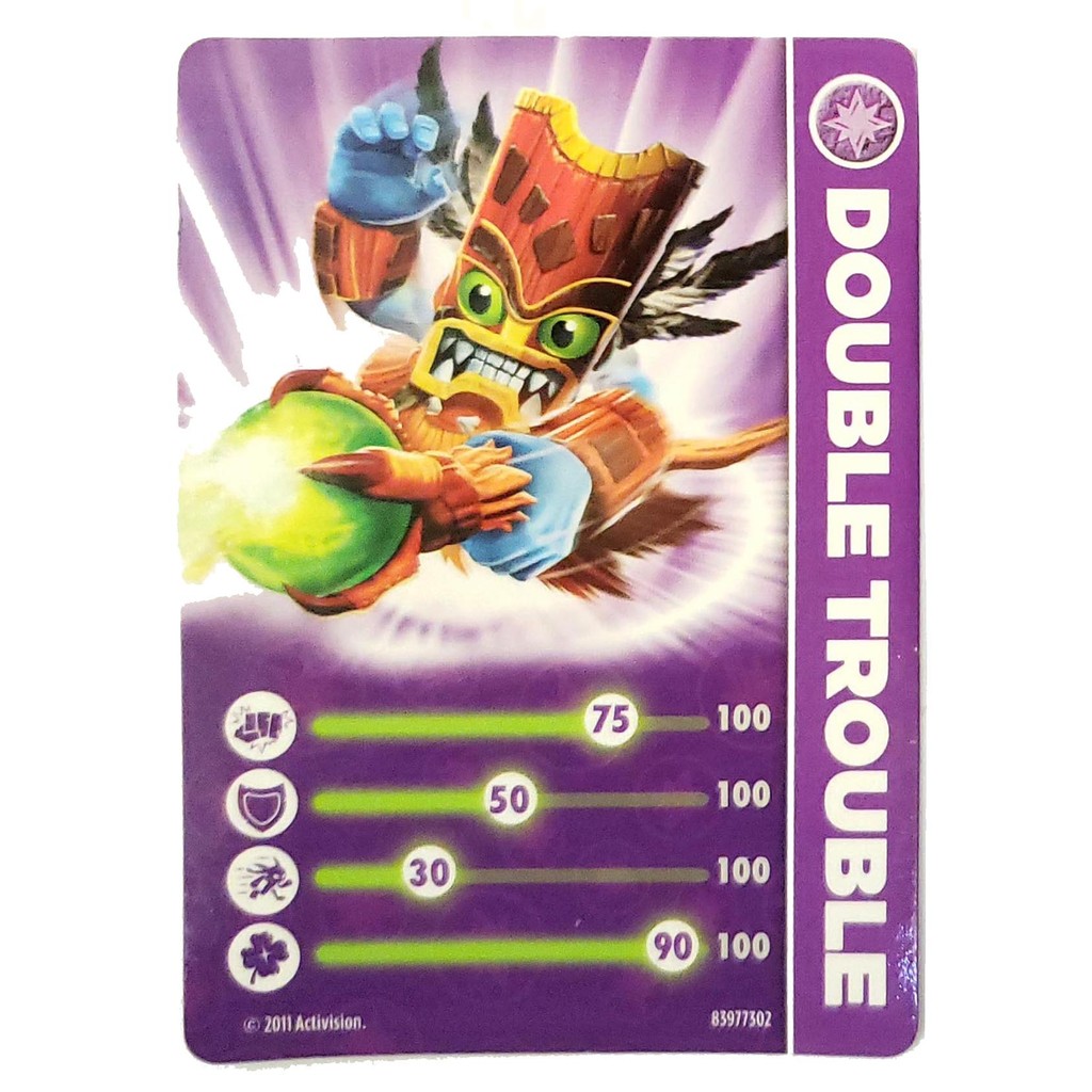 Card Skylanders Spyros Adventure Double Trouble Colecao TCG
