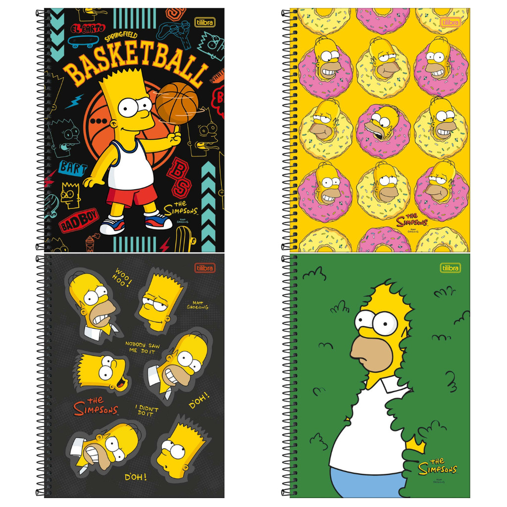 Caderno Espiral Capa Dura Universitário Simpsons 80F - Tilibra em Oferta na Shopee
