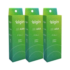 Kit 72 Pilhas Alcalina Tubo AAA Palito LR03 1.5V Elgin