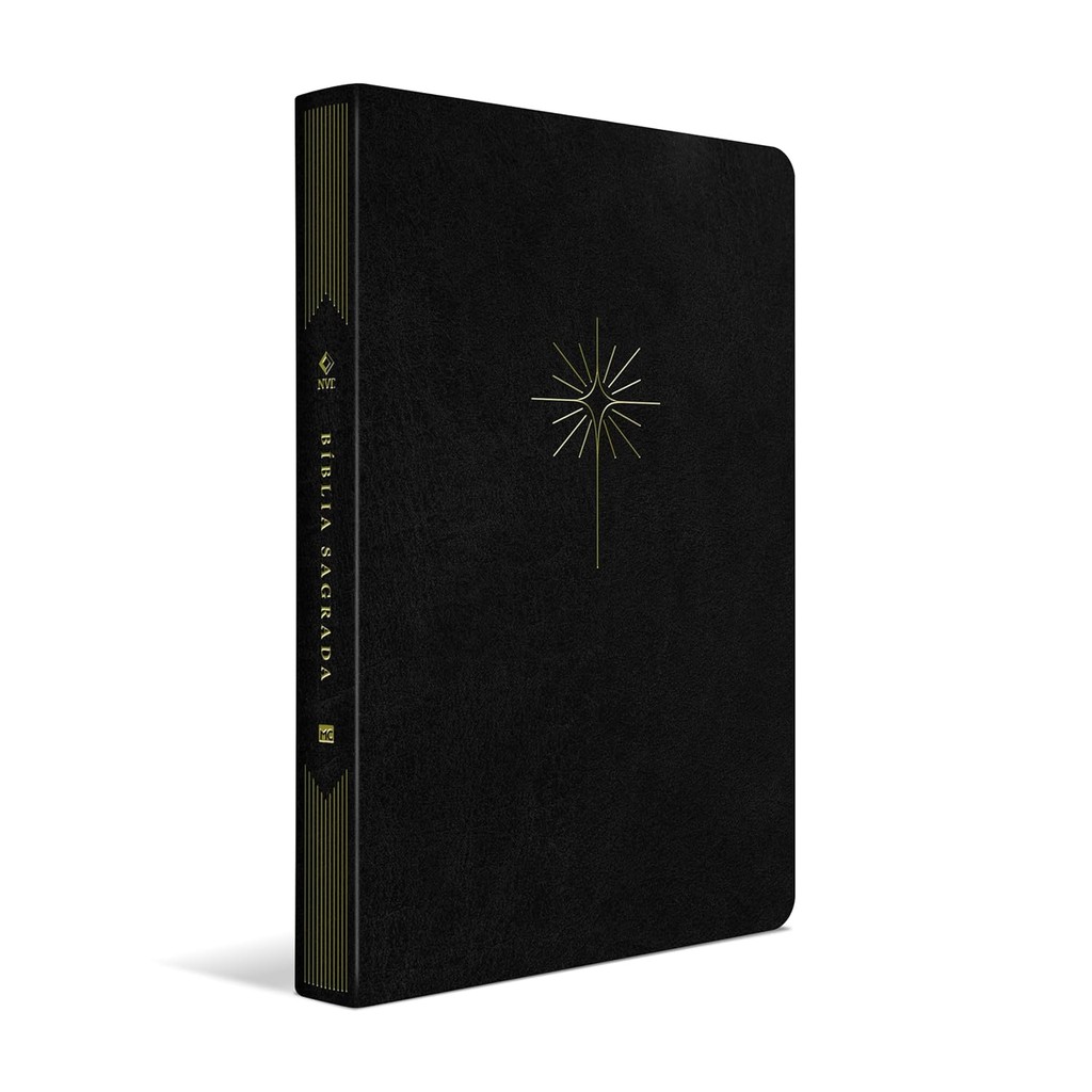 Bíblia Slim Filament | NVT | Letra Grande | Capa Couro Sintético Preta em Oferta na Shopee