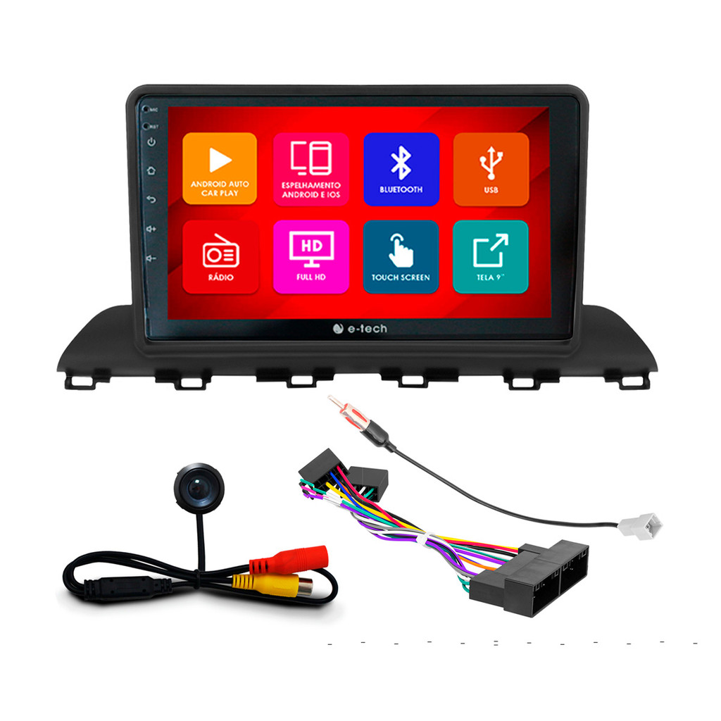 Kit Multimídia 9 Pol HB20 2020 2021 2022 2023 2024 Android Auto CarPlay Qa+ 2 Din Preto Espelhamento Android Ios em Oferta na Shopee