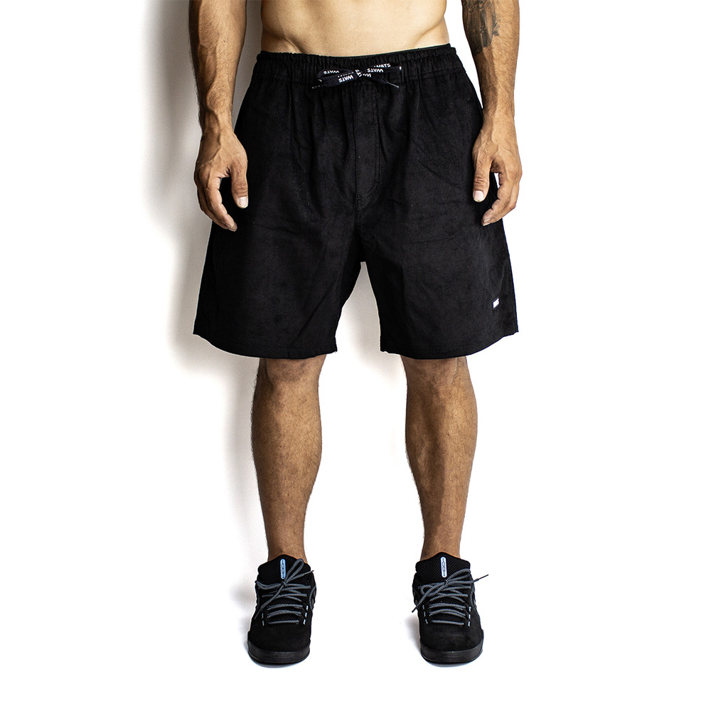 Bermuda Wats Veludo Preta Cotelê