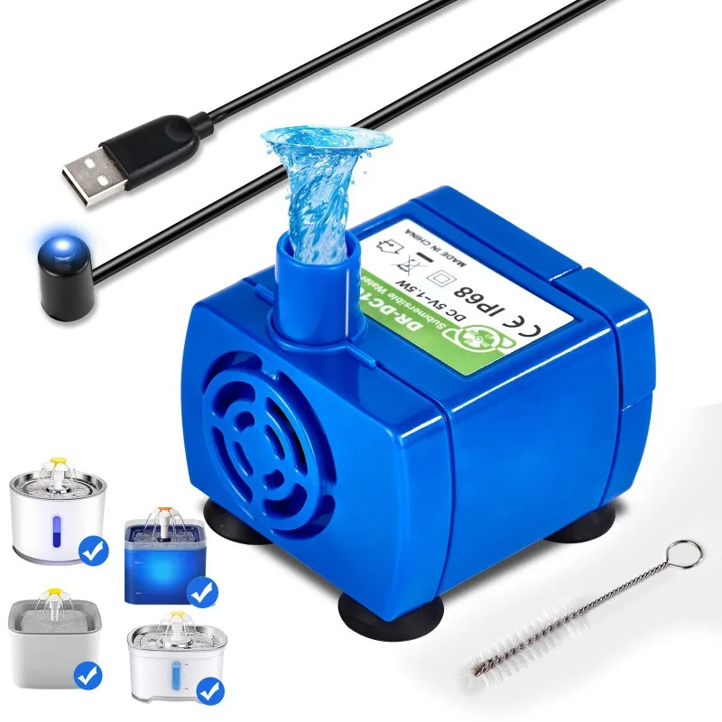 Bomba de Água DR-DC160 USB Para Bebedouro Fonte Pet Gatos Ultra Silencioso Gatinhos Bivolt