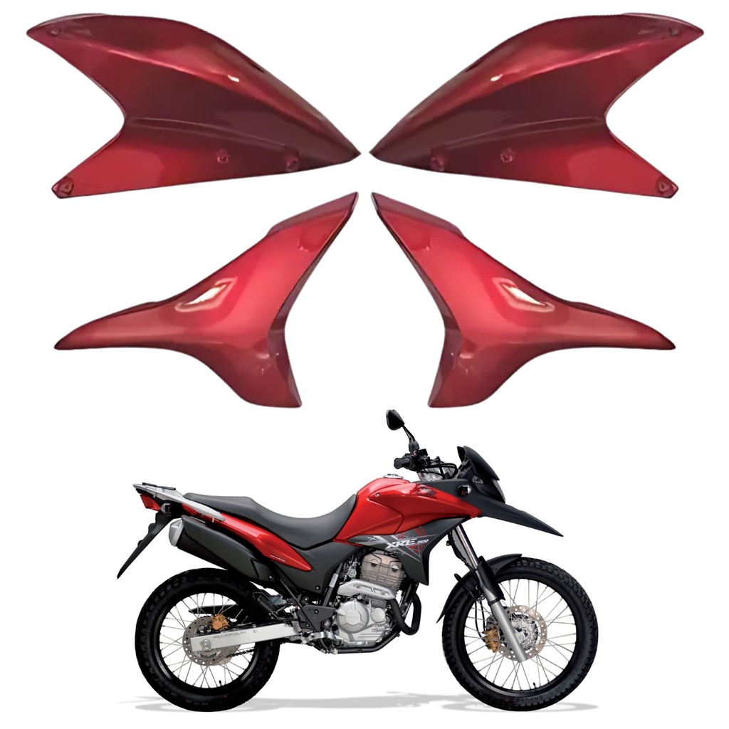 Aba Aleta Guia Inferior Superior Tanque Vermelho Candy Bromeria Honda Xre 300 2012
