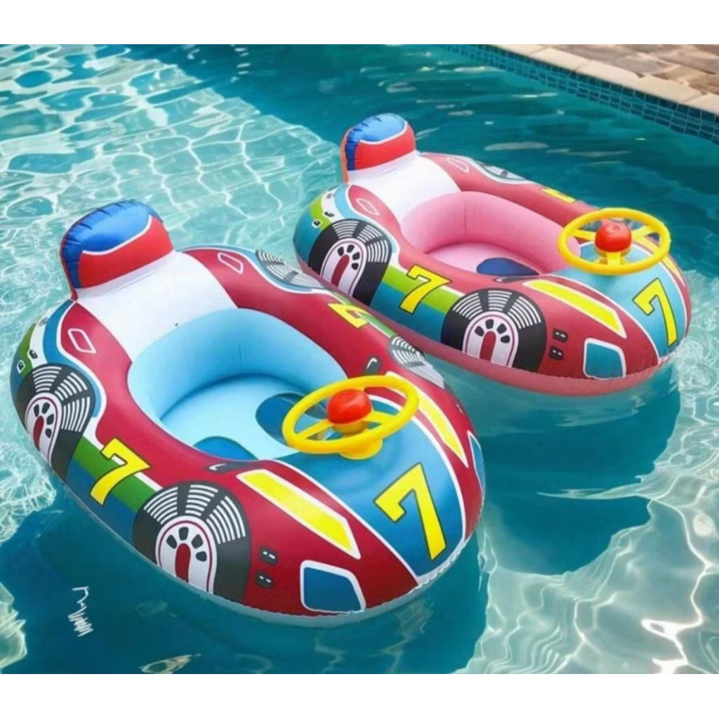 Boia Bote Infantil Inflável Carro Com Volante Buzina Piscina