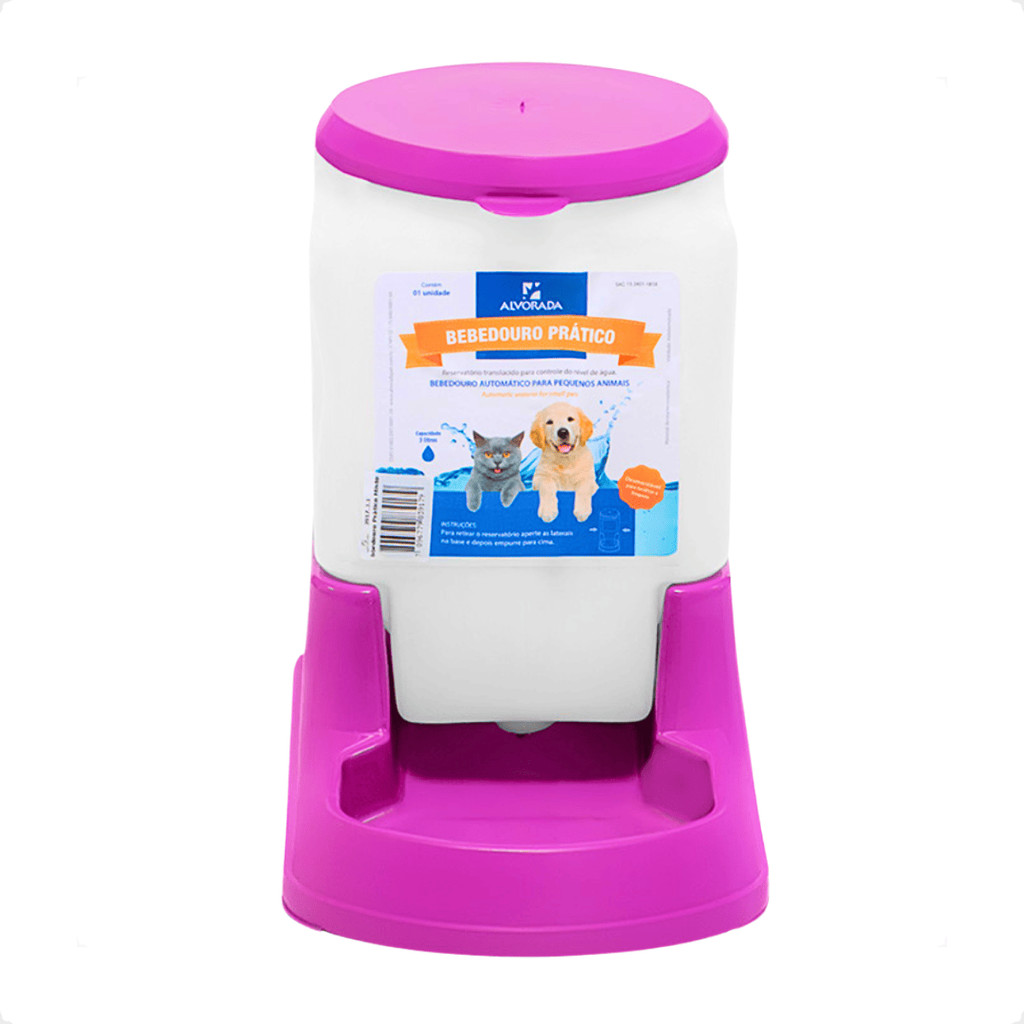 Bebedouro Automatico Cachorro e Gato Prático 3 litros - Alvorada - Rosa em Oferta na Shopee